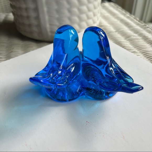 1989 Leo Ward Blue Bird of Happiness Glass Figurine - Picture 5 of 7